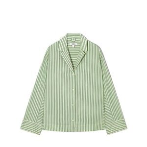 COS Green and White Striped Button Shirt
